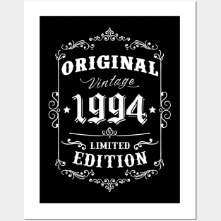 Born in 1994, 25th Birthday Retro Style Vintage Design Gift Posters and Art